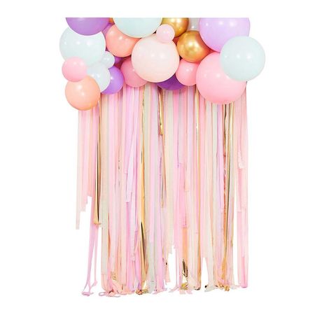 Mix It Up Pastel Streamer And Balloon Backdrop - Amscan