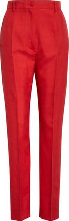 Dolce&Gabbana High Waist Shantung Pants Red | Nordstrom