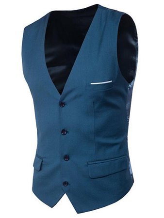 Waistcoats | Ocean Blue 2xl Modern Fit Suit Separates Vest - Gamiss Mobile