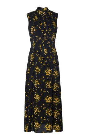 Joella Floral-Patterned Chiffon Midi Dress by Emilia Wickstead | Moda Operandi