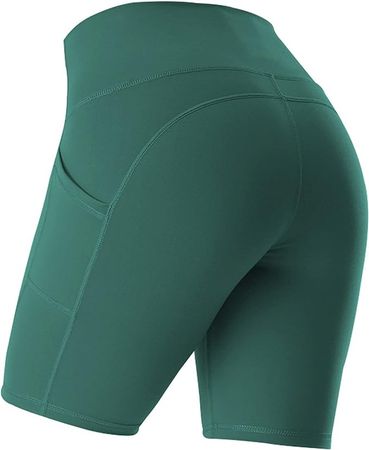 LZOMOGYSD Biker Shorts for Women with Pockets,Tummy Control High Waisted Athletic  Yoga Shorts Leggings at  Women's Clothing store