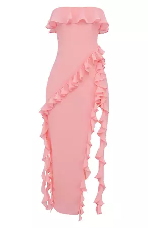 HOUSE OF CB Ruffle Strapless Maxi Dress | Nordstrom