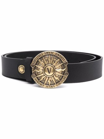 Versace Jeans Couture engraved-logo buckle belt