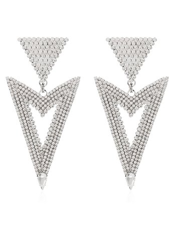 Alessandra Rich Triangle Cutout Crystal Earrings - Farfetch