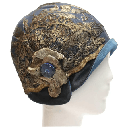 1920s Blue Cloche Hat