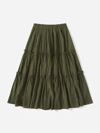 Solid Layered Skirt | ROMWE USA