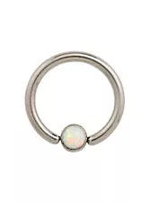 16G 5/16 Titanium White Opal Captive Hoop | Hot Topic