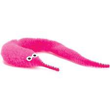 pink worm on a string