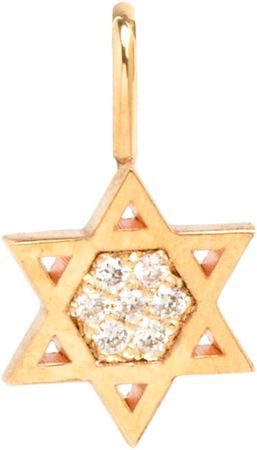 Diamond Star of David Charm