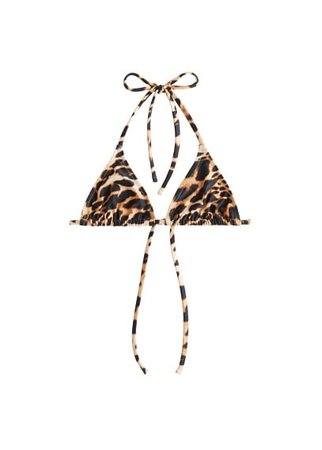 MANGO Animal print bikini top