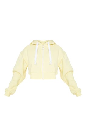 Yellow cropped hoodie pretty little thing
