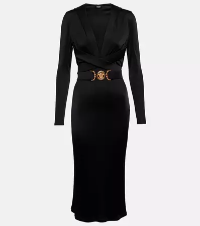 Medusa Biggie Hooded Midi Dress in Black - Versace | Mytheresa