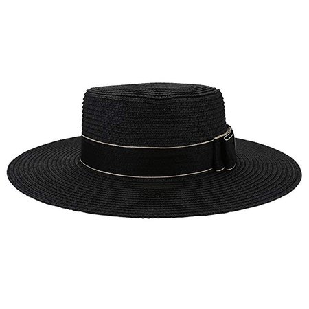 ﻿​​​﻿​﻿Ayliss Women Bowknot Straw Hat Summer Fedoras Boater Sun Hat at Amazon Women’s Clothing store: