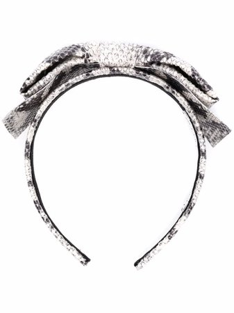 Alessandra Rich snakeskin-effect Bow Hairband