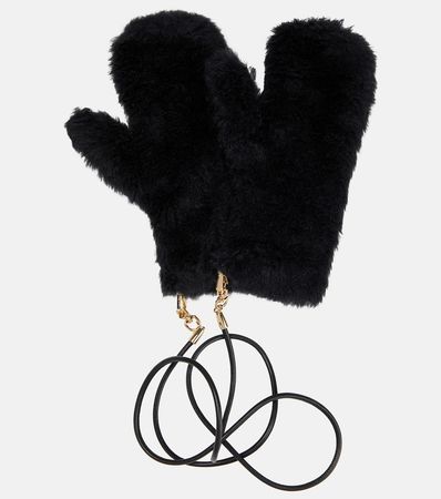 Ombrato Wool And Silk Blend Gloves in Black - Max Mara | Mytheresa