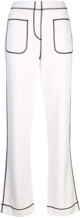 contrast stitch soft trousers