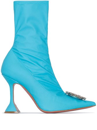 Amina Muaddi Begum 95Mm Embellished Detail Boots BEGUMBOOT Blue | Farfetch