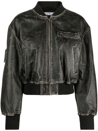 Acne Studios distressed-effect Leather Jacket - Farfetch