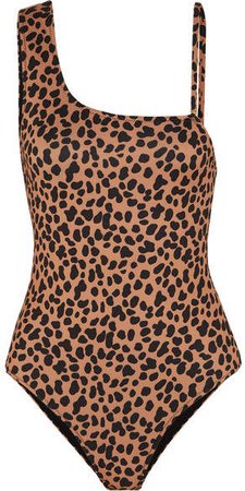 Lottie Asymmetric Leopard-print Swimsuit - Leopard print