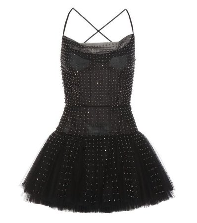 Valentino - Embellished tulle mini dress