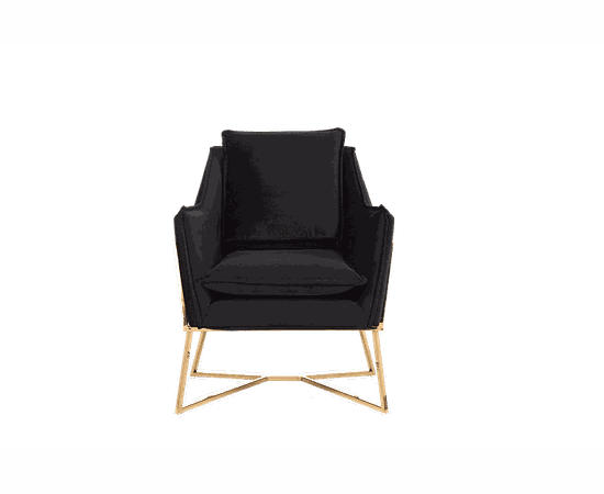 Lara Black Velvet Accent Chair