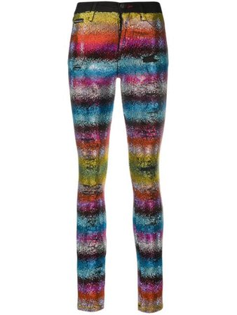 Black Philipp Plein Rainbow Crystal jeans - Farfetch