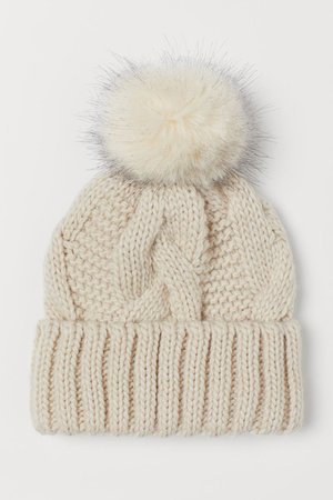 Knit Hat - Light beige - Ladies | H&M CA