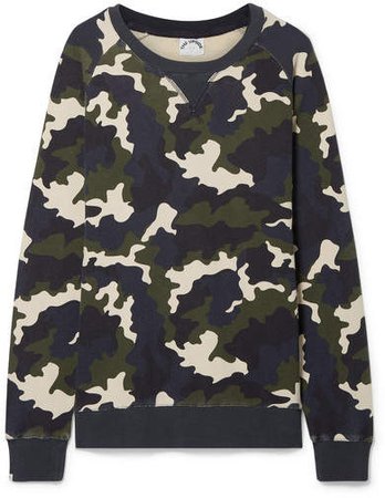 Sid Camouflage-print Cotton-terry Sweatshirt - Army green