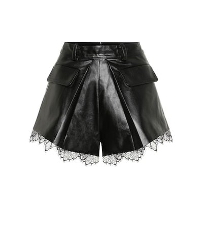 High-rise faux leather shorts