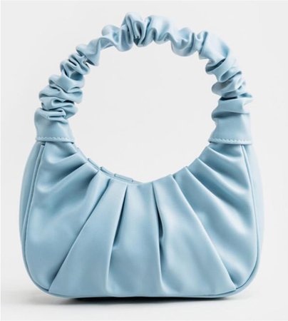 baby blue ruched shoulder bag