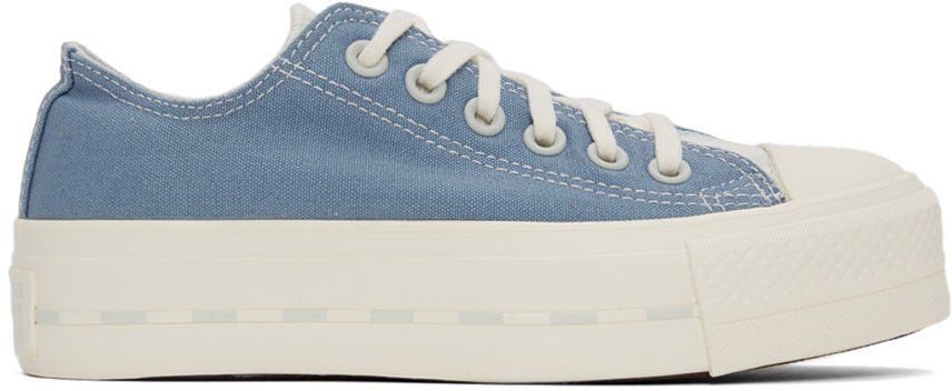 Converse: Blue Chuck Taylor All Star Platform Lo Sneakers | SSENSE