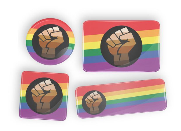 QPOC Queer and Trans People of Color Pride Flag pin badge button or magnet LGBT lgbtq lgbtqi lgbtqia [CowboyYeehaww]