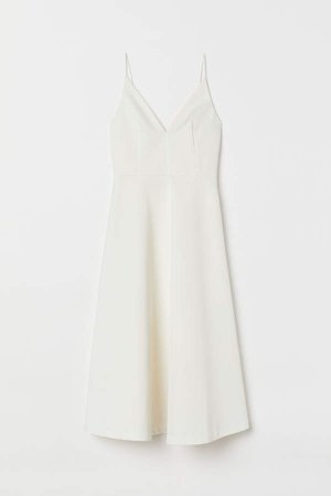 V-neck Dress - White