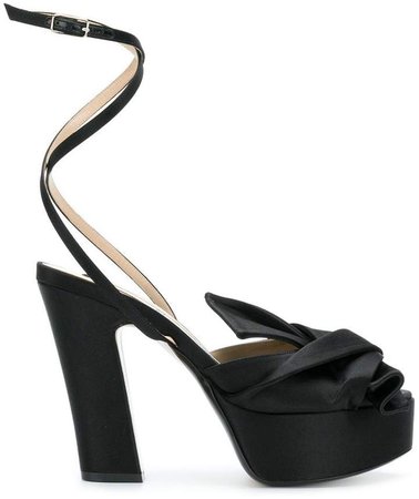 abstract bow ankle strap sandals