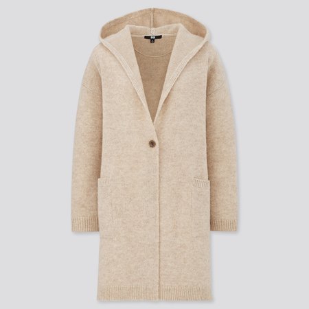 WOMEN HOODED KNITTED COAT | UNIQLO US
