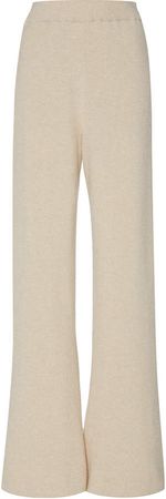 Leba Ribbed Wool-Blend Wide-Leg Pants
