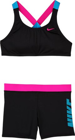 Nike Girls' Rift Prism Crossback Sport Bikini Top and Swim Shorts Set | DICK'S Sporting Goods