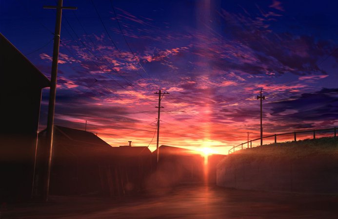 Anime  Sky Cloud Sunset  backgrounds