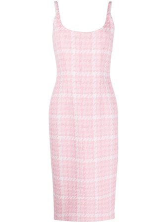 Alessandra Rich Tweed Midi Dress FAB2094F2728 Pink | Farfetch