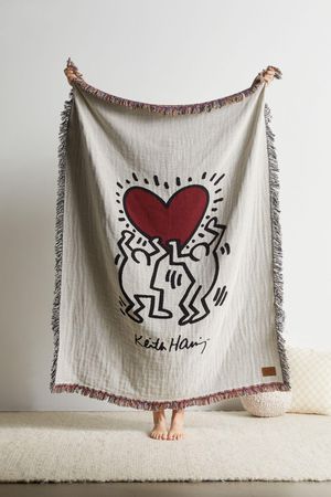 Slowtide Keith Haring Rise Up Reversible Throw Blanket | Urban Outfitters New Zealand Official Site