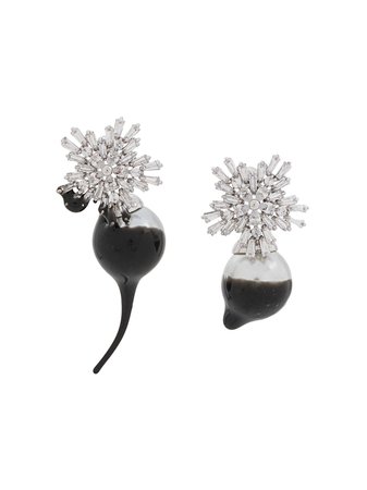 Ottolinger Crystal Flower Drop Earrings - Farfetch