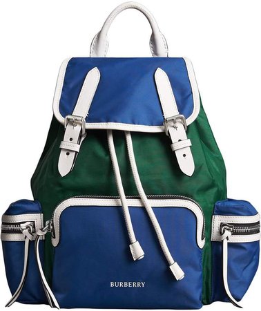 The Medium Rucksack in Colour Block Nylon and Leather