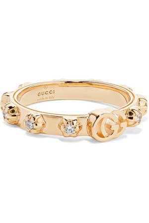 Gucci | 18-karat gold diamond ring | NET-A-PORTER.COM