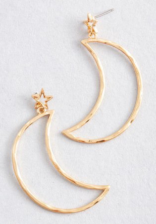 Lunar Cue Moon Earrings Gold | ModCloth