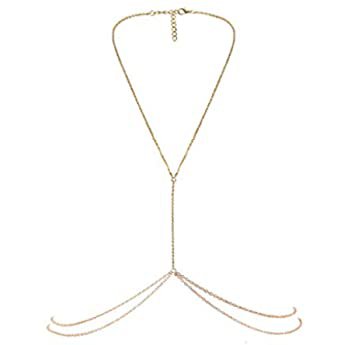 Amazon.com: Tornito 8Pcs Sexy Body Chain Belly Waist Chain Necklace Summer Beach Crossover Bikini Bra Body Jewelry for Women Gold Tone : Clothing, Shoes & Jewelry