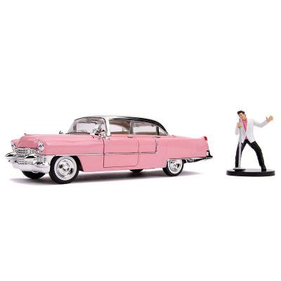 Vehículo 1955 Cadillac Fleetwood & figura Elvis Presley. Escala 1:24 J