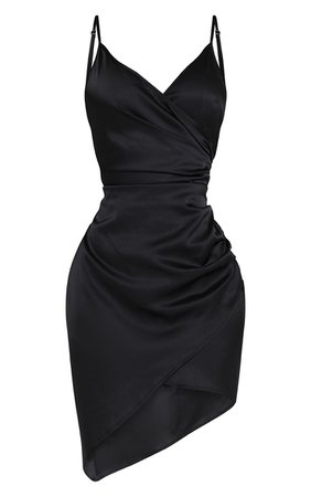 Shape Black Satin Wrap Dress