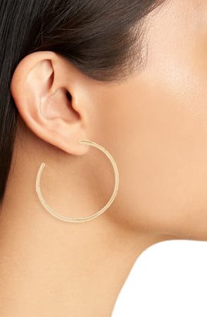 Nordstrom Medium Seamless Pavé Hoop Earrings | Nordstrom