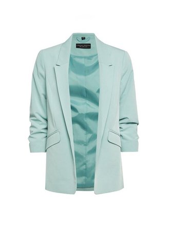 Seafoam Green Ruched Sleeve Jacket | Dorothy Perkins