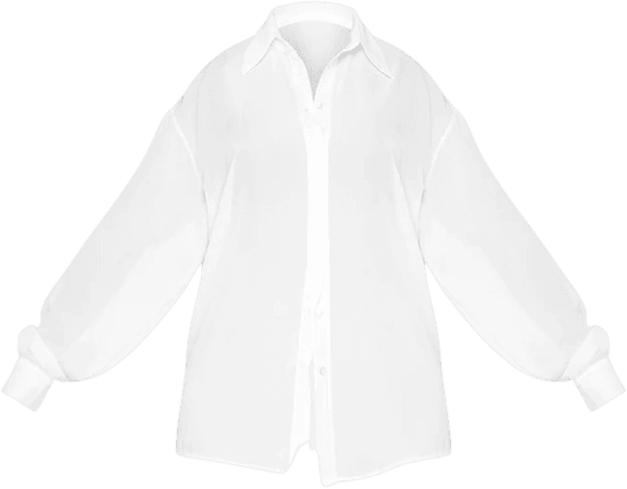 PLT Oversized Sheer White shirt